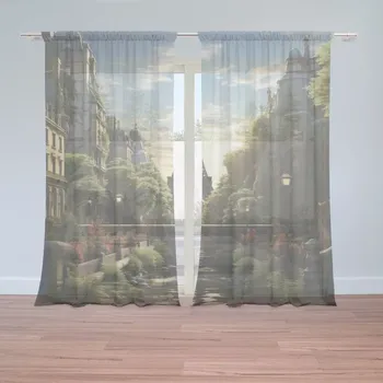 Záclona Sablio Záclony Paříž Eifellova věž Art: 2ks 150x250cm