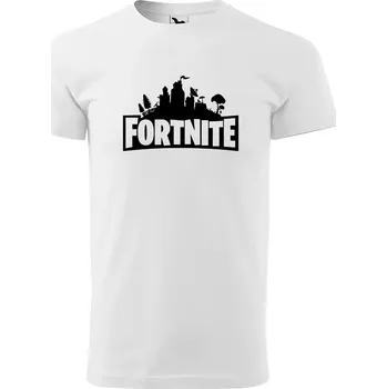 Pánské tričko Sablio Tričko s potiskem Fortnite Pevnost - bílé S