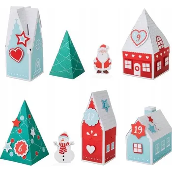 Vánoční dekorace Stojací adventní kalendář - prázdný domeček (k vlastnímu naplnění)