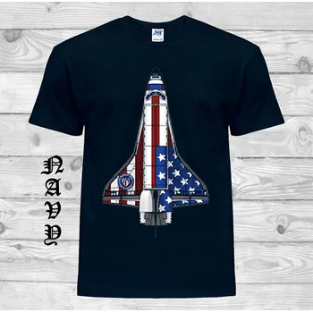 Pánské tričko panske-levne-bavlnene-tricko-americky-raketoplan Barva: Navy - tmavě modrá, velikost: 5XL