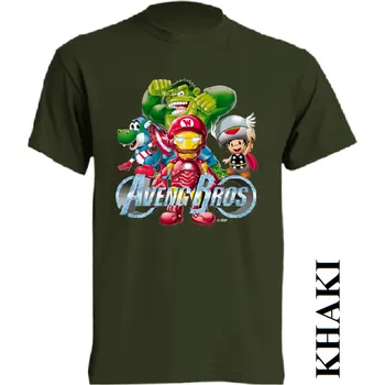 Pánská móda levne-bavlnene-tricko-potisk-Avengers Barva: Khaki, velikost: L
