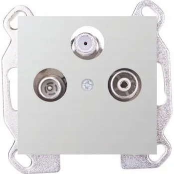 Elektrická zásuvka Anténní zásuvka nástěnná Hager šedá