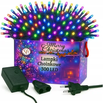 Vánoce VÁNOČNÍ OSVĚTLENÍ NA STROMEČEK 300 LED světýlek 230V 18m MULTIKOLOR 8 režimů vánoční
