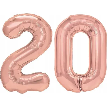 Balónek Fóliové balónky číslo 20 růžové zlato, 100 cm