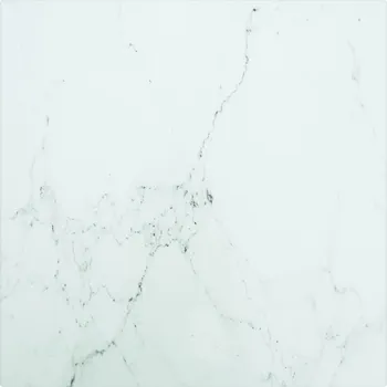 Barový stolek OMAXI Stolní deska bílá 30 x 30 cm 6 mm tvrzené sklo mramorový design 055847
