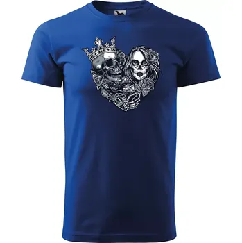 Sablio Tričko s potiskem Dead Heart - modré 5XL