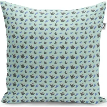Polštář Sablio Polštář kočky a rybičky - 50x50 cm