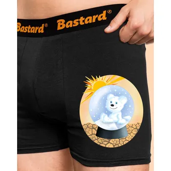 Trenýrky Bastard Medvěd v kouli boxerky Black