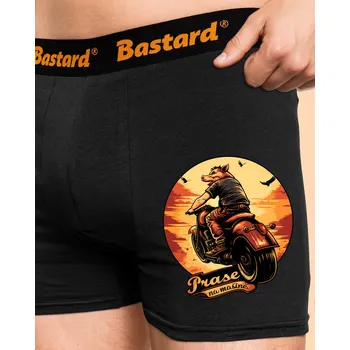 Trenýrky Bastard Prase na mašině boxerky Black