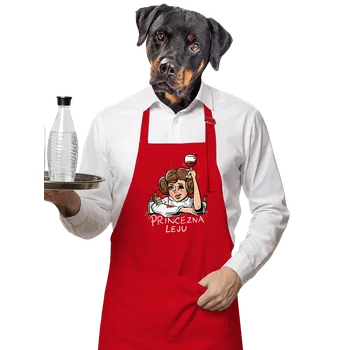 Kuchyňská zástěra Bastard Princezna Leju zástěra Red