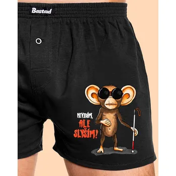 Trenýrky Bastard Nevidím, ale slyším pánské trenky Black