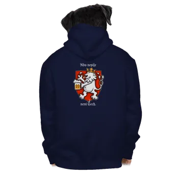 Pánská mikina Bastard Kdo nepije, není Čech pánská mikina na zip Navy