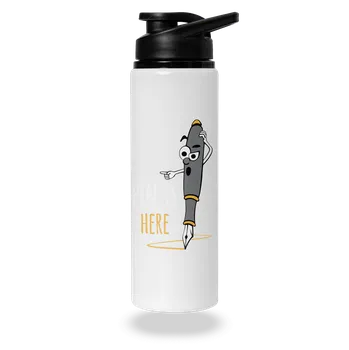 Láhev Bastard Pen is here lahev na vodu White