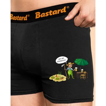 Trenýrky Bastard Jdu na zahrádku boxerky Black