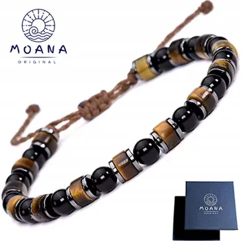 Náramek PÁNSKÝ NÁRAMEK MOANA HINEMOA PŘÍRODNÍ KAMENY OCHRANA OBSIDIÁNŮ DÁREK