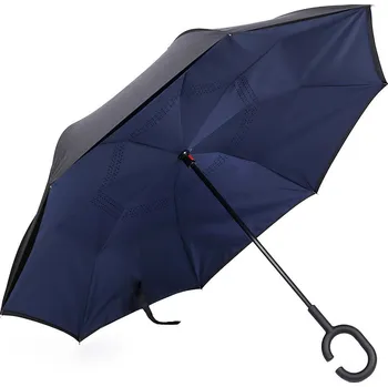 Obrácený deštník dvouvrstvý, velké, 4 modrá tmavá