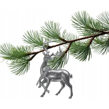 Vánoční dekorace Bílé vánoční ozdoby JELEN NA HVĚZDĚ vánoční baňky na stromeček