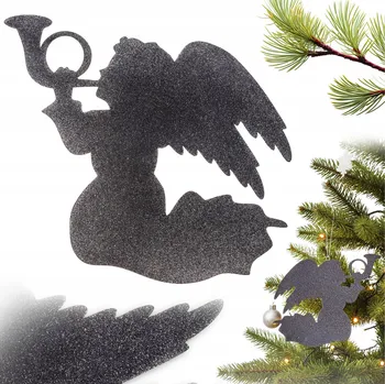 Vánoční dekorace Vánoční Anděl s Trubkou Ozdoba na Stromek Stříbro Vánoční Dekorace