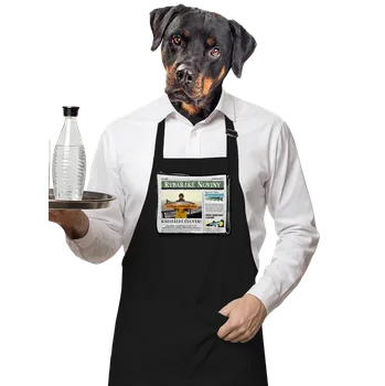 Kuchyňská zástěra Bastard Rybářské noviny zástěra Black