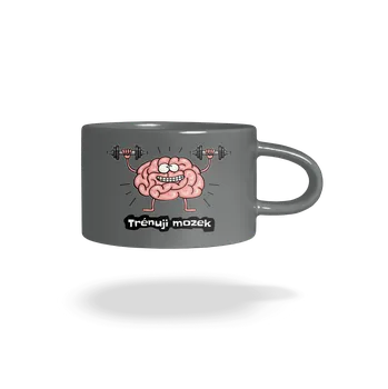 Bastard Trénuji mozek hrnek makronka Grey Macaron