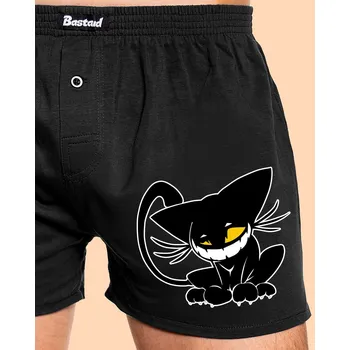 Trenýrky Bastard Evil cat pánské trenky Black