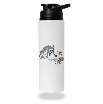 Láhev Bastard Alergická kočka a myš lahev na vodu White