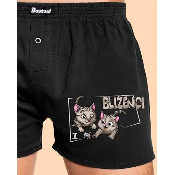 Trenýrky Bastard Kočičí horoskop: Blíženci pánské trenky Black