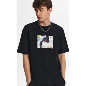 Oblečení a móda Tričko s&nbsp;potiskem Pingu - L - House - černá - 807IV-99X