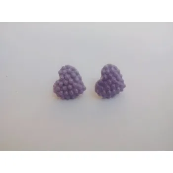 Náušnice Fimo náušnice - srdíčka 2 cm - fialková