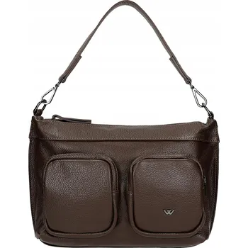 Kabelka Wojas kabelka z pravé kůže hnědá