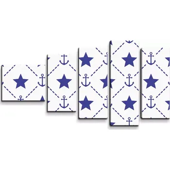 Obraz Sablio Obraz - 5-dílný Hvězdy a kotvy - 100x60 cm