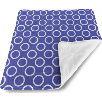 deka Sablio Deka pro miminko Bílé kruhy na modré - 80x100 cm