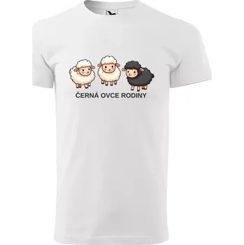 Sablio Tričko s potiskem Černá ovce rodiny - bílé L