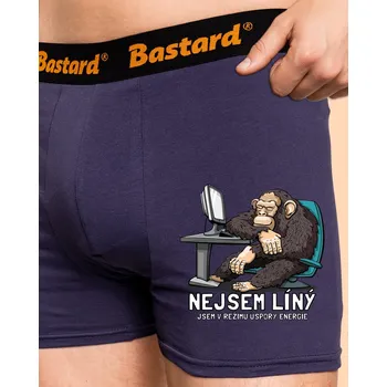 Pánské spodní prádlo Bastard Nejsem líný boxerky Blue Navy