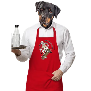 Kuchyňská zástěra Bastard Starý, jak se cítím zástěra Red