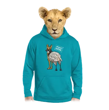 Chlapecká mikina Bastard Německý ovčák dětská mikina klokanka Hawaiian Blue