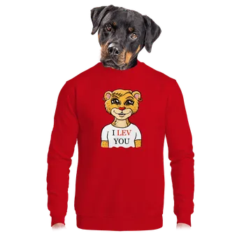 Pánská mikina Bastard I lev you unisex mikina bez kapuce Red