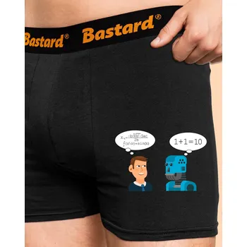 Trenýrky Bastard AI myšlení boxerky Black