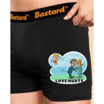 Trenýrky Bastard Love hurts boxerky Black