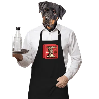 Kuchyňská zástěra Bastard Medvídek mýval zástěra Black