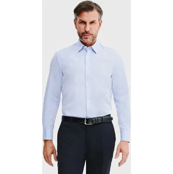 Pánská košile Modrá pánská bavlněná košile Slim Fit Pako Lorente vel XL