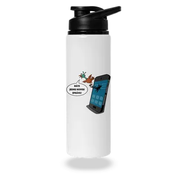 Láhev Bastard Kukačka v mobilu lahev na vodu White