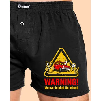 Trenýrky Bastard Žena za volantem pánské trenky Black