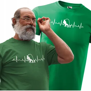 Pánské Tričko EKG Rybář Dárek k narozeninám pro rybáře, životní linie, velikost 3XL