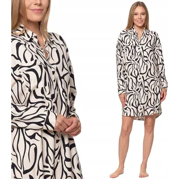Dámská noční košile Košile noční z viskózy s dlouhým rukávem, rozepínací, volná, pohodlná MORAJ, velikost XL