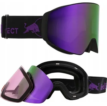 Sjezdové lyžování LYŽAŘSKÉ BRÝLE Red Bull JAMM 13PU2 black L-XL 2 skla Magnetické Purple S2 Light S1