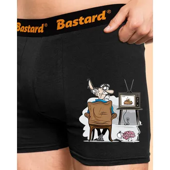 Trenýrky Bastard TV News boxerky Black