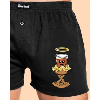 Trenýrky Bastard Panáček v jesličkách pánské trenky Black