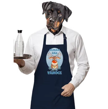 Kuchyňská zástěra Bastard Nemám rád Vánoce zástěra Navy