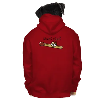 Pánská mikina Bastard Cígo a oheň pánská mikina na zip Red